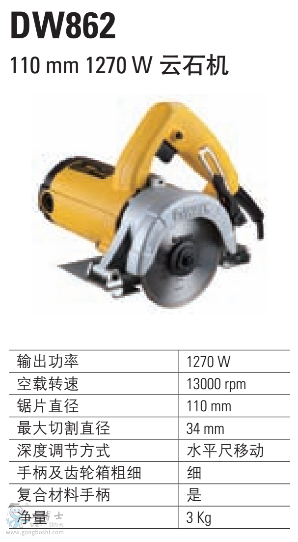 110mm 1279 W ��ʯ�C DW862