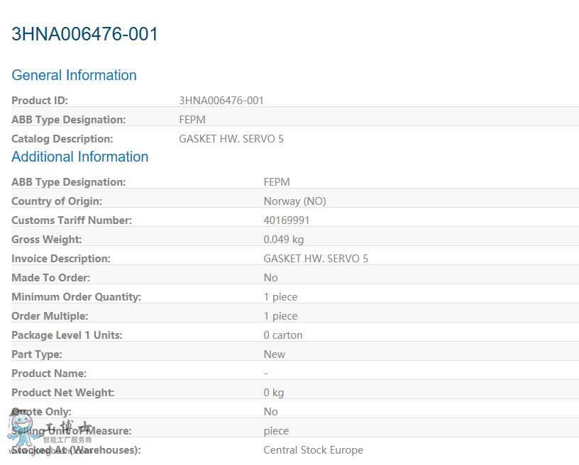 ABB���I(y��)�C(j��)������� 3HNA006476-001 �|Ƭ